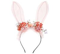 FRCOLOR Bandeau bunny ears hair charms bandana headband hair toppers peluche farci masque coiffe de fleurs délicates cerceaux de cheveux d'oreille de lapin fleur de fil