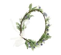 FRCOLOR Bandeau Couronne De Fleurs Bandeau Femme Bal De Fleur Couronne Accessoire Couronnes De Cercle Pour Les Femmes Vert Mariées Fleurs Cercle Floral Épouser Ciel Bleu Chiffon