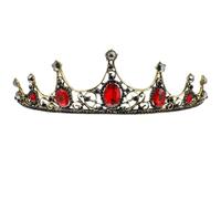 FRCOLOR Bandeau Couronne de Mariée en Strass Rouges, Coiffe pour Mariage Baroque Vintage, Accessoire Cheveux Cérémonie Femme et Demoiselle D’honneur, Style Royal, Taille Unique