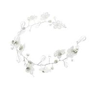 FRCOLOR bandeau de mariage Headband de mariée tiare Coiffes bouquet collier voile de mariage pour la mariée boucles d'oreilles bandeau de mariée coiffe de mariée casque de mariage blanche
