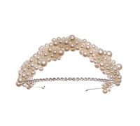 FRCOLOR bandeau de perles fierté casque de mariage bandes écharpe de cheveux pour femmes groupe hair charms hair toppers bandeau de mariée coiffe en perles tissées à la main abdos blanche