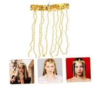 FRCOLOR Bandeau Doré Orné de Perles Suspendues en Plastique Or Accessoire Égyptien Serpent Femme pour Costume Halloween Événement