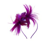 FRCOLOR Bandeau Fascinateur Plume Vintage Léger En Voile Pour Mariage Soirée Clip Cheveux Violet Accessoire Élégant Respirant Femme