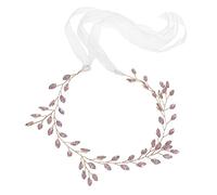 FRCOLOR Bandeau hair charms hair toppers couronne fleur accessoires photo Diadème de mariée femmes groupe décorations strass être casque de la mariée casque de mariage Alliage de zinc rose