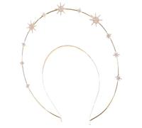 FRCOLOR Bandeau Halo De Notre-dame Bandeau De Mariée Coiffes Base De La Couronne Casque De Déesse Bandeau Étoile Lune Gemmes De Cheveux Royal Coiffure Couronne De Sirène Cuivre Golden
