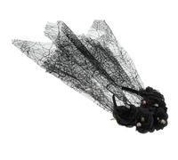 FRCOLOR Bandeau Lolita foncé voile de déguisement casque gothique bandeau voile masque en dentelle halloween deguisement fleur gothique avec e en tissu Black