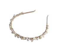 FRCOLOR Bandeau pour Cheveux Femme Perles et Strass Serrage-Tête Décoratif Élégant à Feuilles Croisées Accessoire Coiffure pour Fête et Usage Quotidien Couvre-Chefs Cosplay