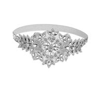 FRCOLOR bandeau strass faire la fête casque de bal casque à clapet accessoires de cheveux pour femmes mariage front bandeaux décoratifs bandeau de strass bijoux de casque Acrylique blanche