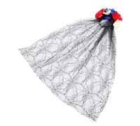 FRCOLOR Bandeau Tête De Mort Halloween Avec Voile Maille Rose Accessoire Cheveux Gothique Pour Fête Morts Serre-tête Déguisement