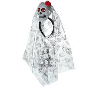FRCOLOR Bandeau Tête De Mort Pour Halloween Voile Floral Accessoire Photo Déguisement