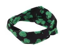 FRCOLOR Bandeau trèfle épingles à cheveux de fête pierre patrick bandeau irlandais élastique St. de jour de patrick Le de la Saint- en tissu Black