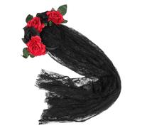 FRCOLOR Bandeaux d'Halloween Cosplay guirlande de cheveux bandeau avec voile casque diadème halloween costume halloween couronne avec voile bandeau d'éléments d'halloween Plastique