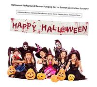 FRCOLOR Bannière Halloween Décorative à Suspendre pour Fête Fond de Décor pour Intérieur et Extérieur pour Jardin Fenêtres et Mur Thème Toile Araignée