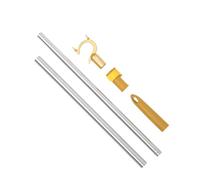 FRCOLOR Barre Télescopique en Acier Inoxydable et Aluminium 64-101 Cm, Tringle à Linge Extensible Dorée Verrouillage, pour Suspendre Vêtements la Maison et Atteindre Poteau à Vêtements