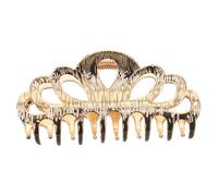 FRCOLOR Barrette à Cheveux Grosse Taille Couronne Creuse en Alliage Or, Pince Résistante la Déformation, Accessoire Polyvalent pour Femmes Élégantes