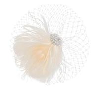 FRCOLOR Barrette De Mariée Bandeau Voile Enterrement De Vie De Jeune Fille Mariage Coiffure Diadème Chapeaux De Fête Perles Décoration Accessoire Pour Femme Chapeau De Mariée