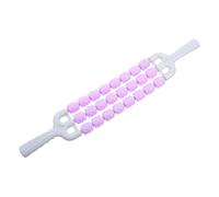 FRCOLOR Bâton de Massage Dorsal Portable à Rouleaux Triple Rangée Flexibles, Masseur Musculaire pour Soulager le Mal de Dos, Outil D'auto-massage Violet pour Récupération Sportive