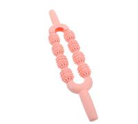 FRCOLOR Bâton de Massage Musculaire pour Mollets Rose Sakura 8 Rouleaux à Picots, Portable et Léger, Rouleau Relaxant Jambes et Muscles, Récupération Yoga, Course et Sport