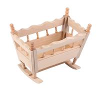 FRCOLOR Berceau Poupée Bois Naturel Meuble Maison Poupée Miniature Accessoire Simulation Maison pour Surface Lisse et Matériau Écologique Éducatif Compact et Sûr
