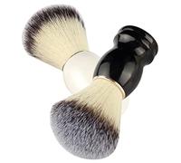 FRCOLOR Blaireaux De Rasage Polyvalents Lot De 2 Manches en Matière Naturelle Noir Et Blanc Poils Nylon Souples pour Rasage Visage Homme Usage Quotidien Nettoyage Peau
