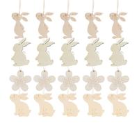 FRCOLOR Bois Décorations de Pâques à Suspendre DIY, 40 Pièces, Objets D'art Décoratifs en Bois, à Teindre et Décorables pour Fêtes de Pâques et Loisirs Créatifs