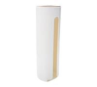 FRCOLOR Boîte à Cotons à Maquillage Murale Adhésive 7,7 X 6,6 X 23,8 Cm Blanche, Distributeur de Lingettes Démaquillantes Pompe, Rangement Salle de Bain Compact et Pratique