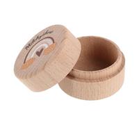 FRCOLOR Boîte à Dents de Lait en Bois Beige pour Filles, Rangement Léger et Organisé, Boîte Souvenir Mignonne pour Dents Perdues, Décor Maison ou Voyage