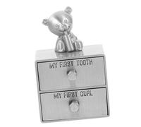 FRCOLOR Boîte à Dents de Lait Métal pour Organisateur Tiroir pour Premières Dents et Cheveux de Naissance Boîte Souvenir Personnalisée pour Rangement Pratique pour Souvenirs Enfance