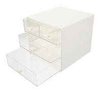 FRCOLOR boîte à sachets de thé à tiroir afficher transparent unité collier étagère tiroirs de rangement comodes rangement organisateur de bureau avec tiroirs cas de style tiroir blanche