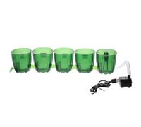 FRCOLOR Boîte de Filtration Suspendue pour Aquarium 4 sous-bacs et 1 Bac Principal, Filtration Percolateur, Kit Mini Goutte-à-Goutte 2,5w Pompe Submersible, Outil Nettoyage Filtre