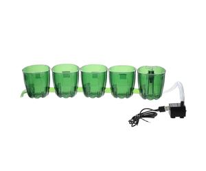 FRCOLOR Boîte de Filtration Suspendue pour Aquarium 4 sous-bacs et 1 Bac Principal, Filtration Percolateur, Kit Mini Goutte-à-Goutte 2,5w Pompe Submersible, Outil Nettoyage Filtre