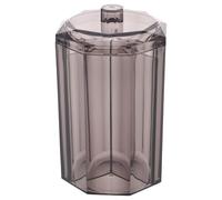 FRCOLOR Boîte de Rangement Cosmétique Ronde en Acrylique Noir Translucide 3 Compartiments 13,7 X 7,6 Cm pour Outils D’extension de Cils et Porte-cotons-tiges, Organisateur Maquillage