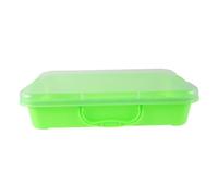 FRCOLOR Boîte de Rangement Empilable pour Bac à Sable Plastique Transparent Vert Plateau de Jeu Sensoriel Portable avec Accessoires de Moules Spatiaux pour Garçon Fille Éducatif pour