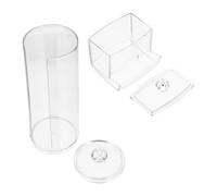 FRCOLOR Boîte de Rangement Forme Ronde 2 Pièces et Coton Démaquillant en Transparent Couvercle pour Coiffeuse et Maison
