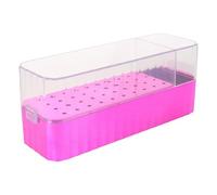 FRCOLOR Boîte de Rangement pour Embouts de Clous 40 Trous, Boîte à Poussière Fermée Couvercle Transparent en Acrylique, Étui Rigide Compact pour Forets de Ponçage, Usage Professionnel