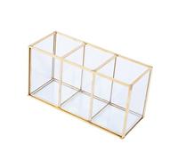 FRCOLOR Boîte De Rangement Pour Maquillage Seau De Rangement Couvercle Porte-Éponge De Maquillage Conteneurs De Cuisine Dorés Miroir De Rouge À Lèvres Portable Porte-Éponge Pour