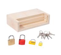 FRCOLOR Boîte de Verrouillage Éducative Bois pour Garçon Fille Montessori pour Clés et Serrures Développement Motricité Fine pour Ans Cadeau Pédagogique pour Garçons et Filles