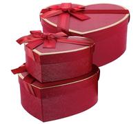 FRCOLOR Boîte Présent de Cœur en Carton Rouge Profond Lot de 1 Boîte Décorative pour Emballage de Parfum Rouge à Lèvres et Bonbons Coffret Présent pour Anniversaire et Saint-Valentin