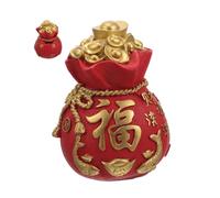 FRCOLOR Boîte Résine Rouge Forme Sac Tirelire Décoration Nouvel an Chinois pour Bureau et Salon