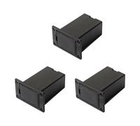 FRCOLOR Boîtier de Batterie 9v pour Guitare 3 Pièces Boîte de Batterie de Ramassage, Plastique Noir pour Micro de Guitare Basse, Accessoire pour Musicien et Élève