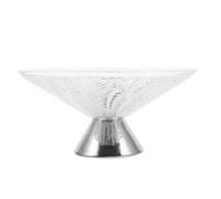 FRCOLOR Bol à Fruits en Verre Transparent sur Pied Argenté, Plateau de Collation Décoratif pour Fruits Secs et Bonbons, Grand Bol à Snacks Polyvalent pour Mariage, Fête et Centre de