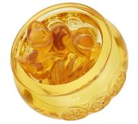 FRCOLOR Bol Décoratif en Cristal Jaune 9 Cm Décoration de Corne D'abondance et Table pour Maison, Festival, Feng Shui, Présent D'ouverture, Ensemble 1 Pièce