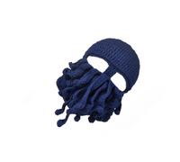 FRCOLOR Bonnet Pieuvre Fait Main Masque De Calamar Tricoté Cadeau Unisexe Pour Spectacle Bleu Marine Masque