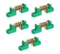 FRCOLOR Bornier Professionnel 5 Pièces Laiton Barrette Jonction Électrique Résistant aux Chocs pour Mise à Terre
