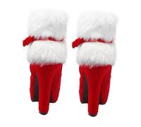 FRCOLOR Bottines Courtes pour Femme Talon Haut Peluche Hiver Chaud avec Nœud Élégant Semelle Antidérapante Confort Longue Durée