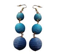 FRCOLOR Boucles D'oreilles Boule Baisse Balle Boucles D'oreilles Déclaration Boucle le les les Pendantes Bleu