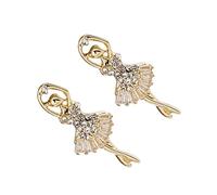 FRCOLOR Boucles D'oreilles Danse Ballerine en Argenté 925 Zircone Cubique, Bijoux pour Adolescentes Femmes, Soirée Bal et Quotidien, Microserties Scintillantes, Paire Élégante