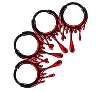 FRCOLOR Boucles D'oreilles en Acier Inoxydable Rouge 4pcs Style Gothique Irrégulier pour Piercing Nez, Adaptées aux Peaux Sensibles pour Fête D'halloween