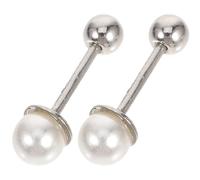 FRCOLOR Boucles D'oreilles en Perles Naturelles 4 Mm, Boucles Piercing Tragus Femme, Acier Inoxydable sans Vis, Confort Nuit, Bijoux Légers pour Usage Quotidien et Sommeil