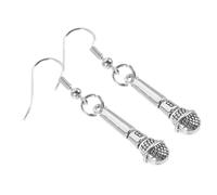 FRCOLOR Boucles d'Oreilles Pendantes Micophone en Acier Inoxydable pour Femmes Accessoire Élégant pour Ktv et Concerts 1 Paire de Bijoux Fantaisie